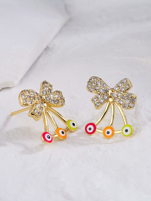 Cubic Zirconia Bow Studs