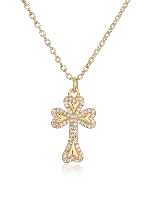 Cubic Zirconia Cross Pendant & Chain