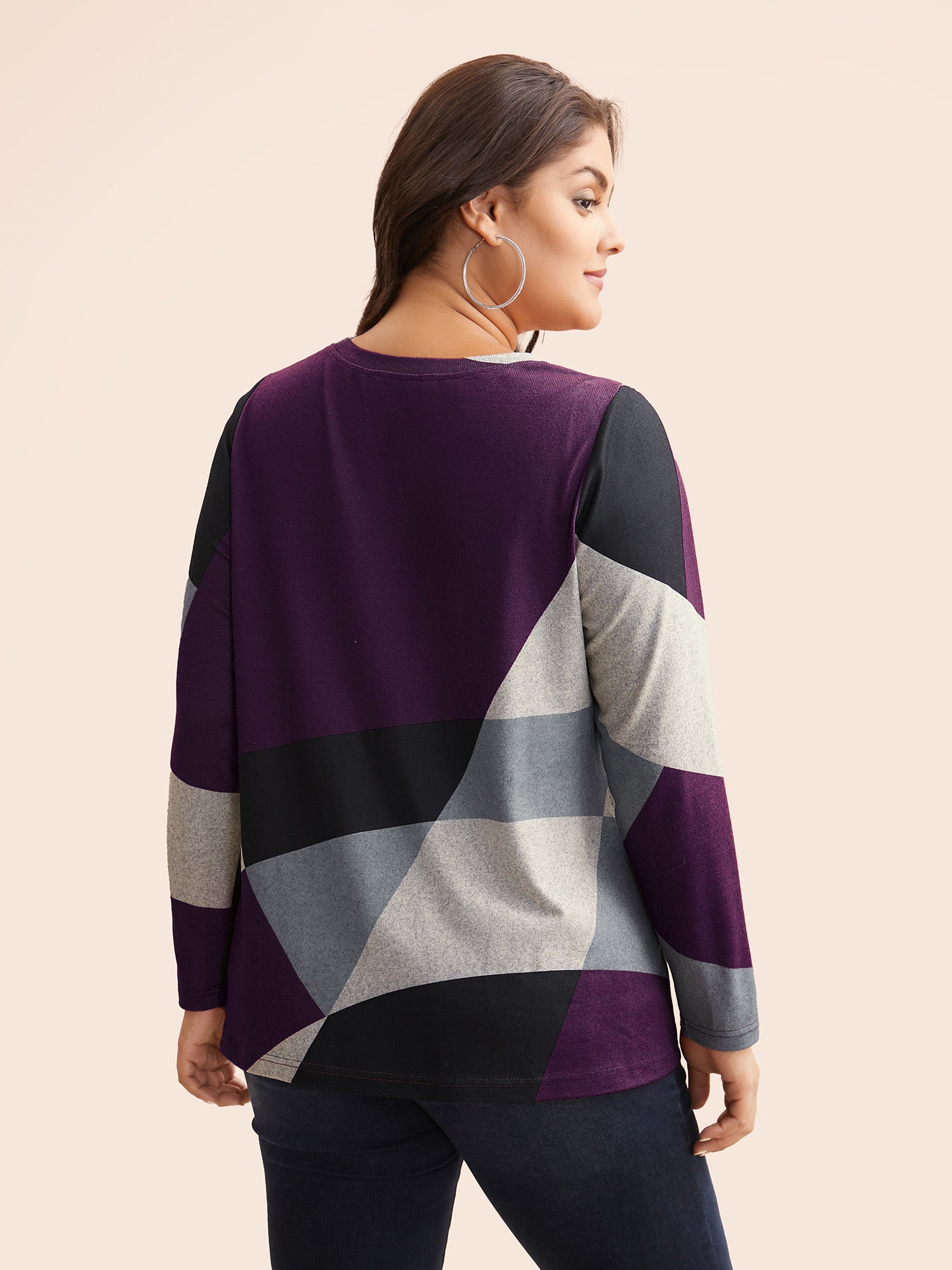 Round Neck Colorblock Contrast T-shirt