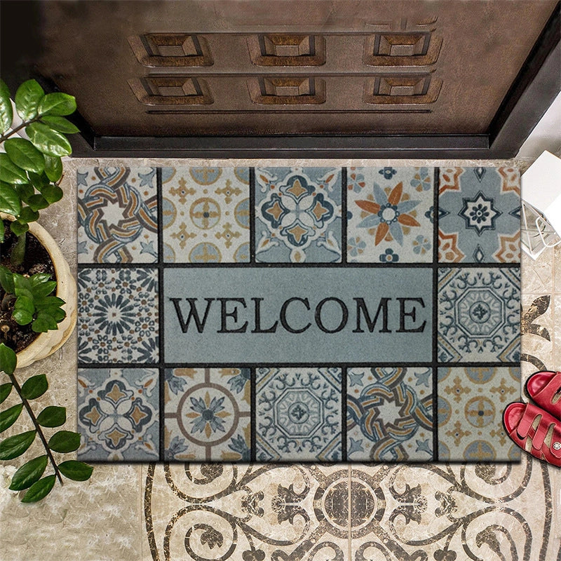 Retro Animal Letter Flower Polyester Carpet Bathing