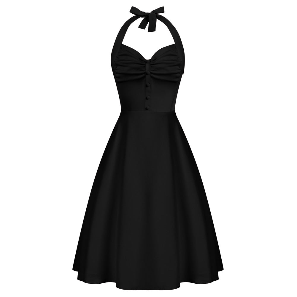 Halter Dresses for Wedding Guest Sweetheart Neck 1950s Vintage Dresses