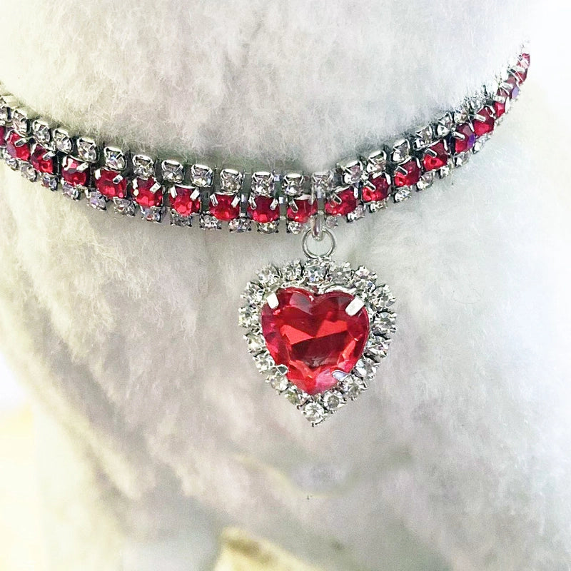Princess Shiny Metal Geometric Rhinestone Pet Collar