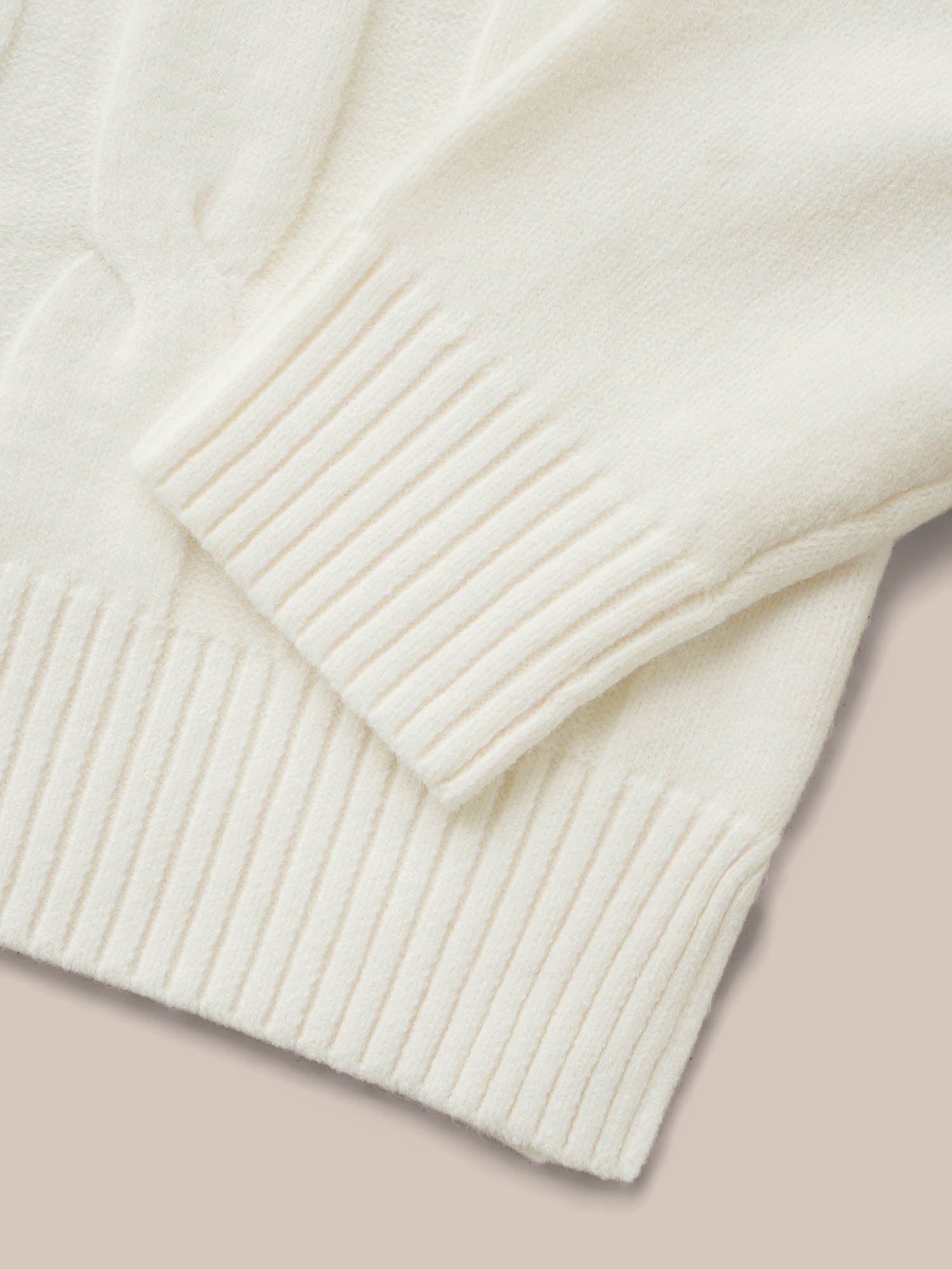 Supersoft Essentials Contrast Polo Neck Cable Knit Pullover