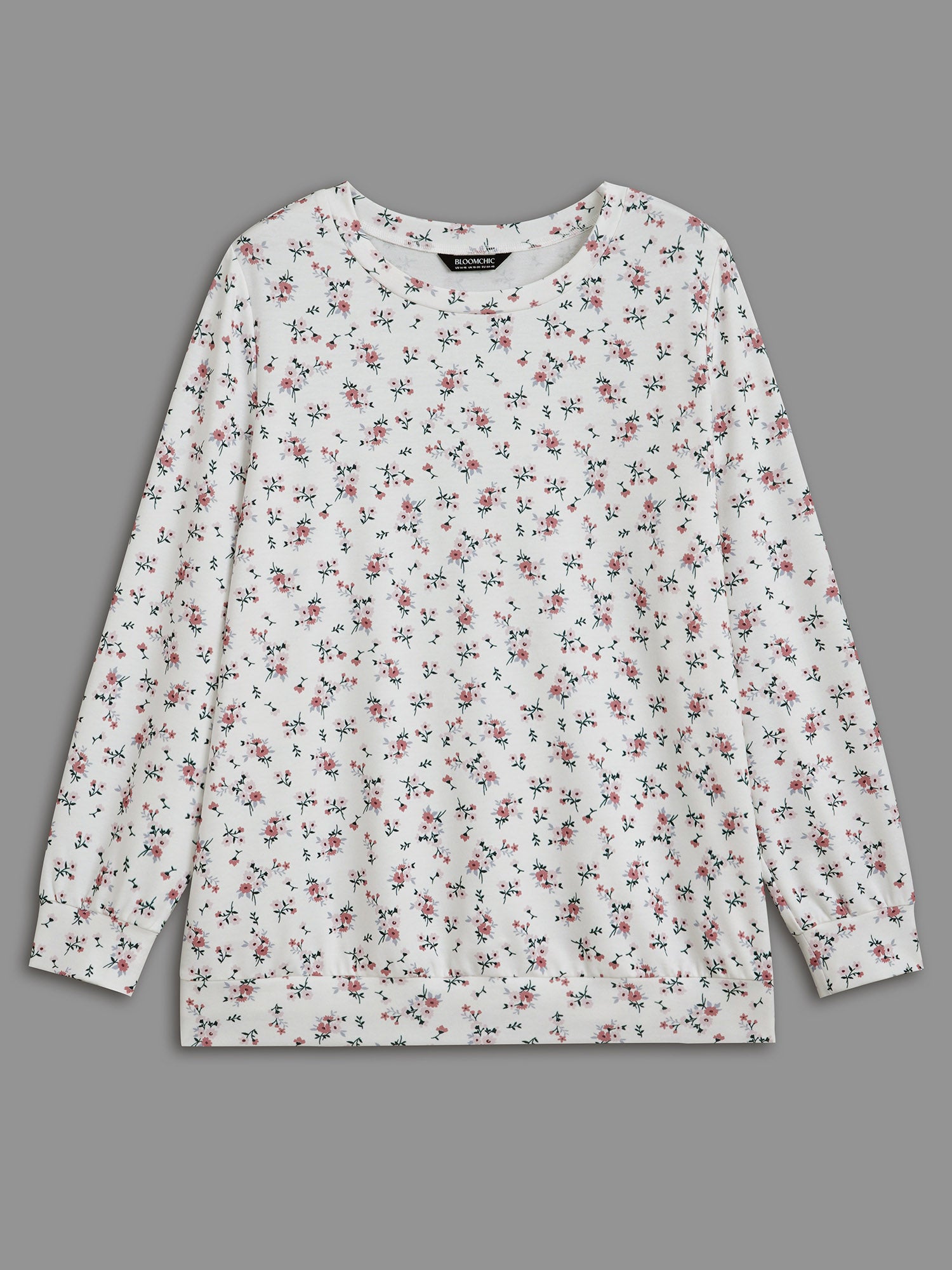 Ditsy Floral Round Neck Sweatshirt