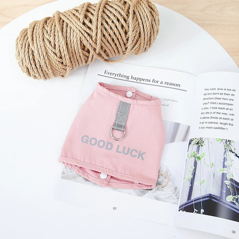 Pet Dog Chest Back Pet Dog Vest Clothes Pet Traction Chest Back Spring And Summer New 23 Good Luck Chest Back