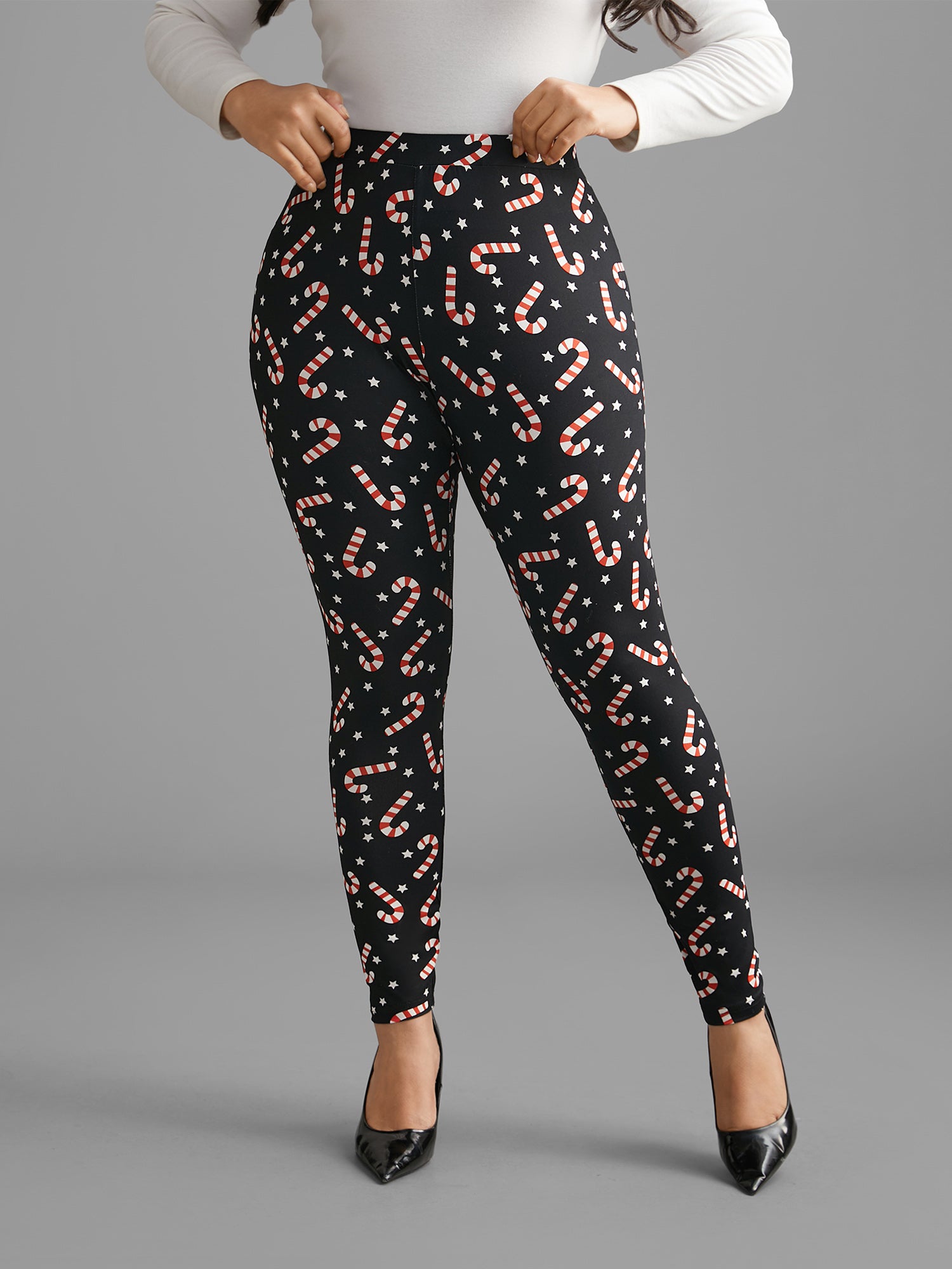 Colorful Bulb Print Festive Leggings