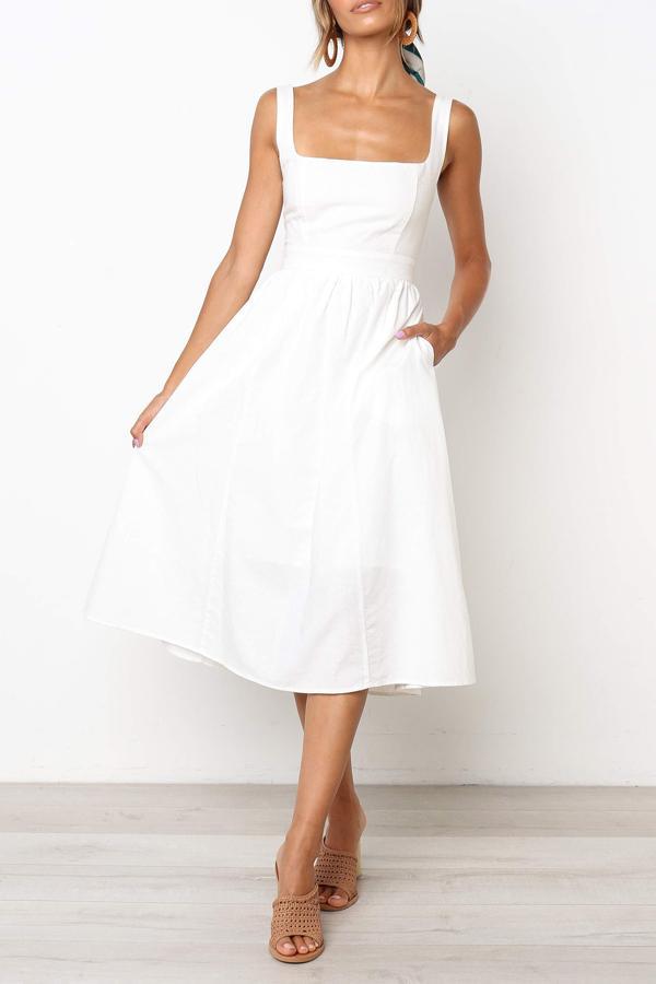 Sleeveless Solid Color Regular Fit Casual Wear Dress