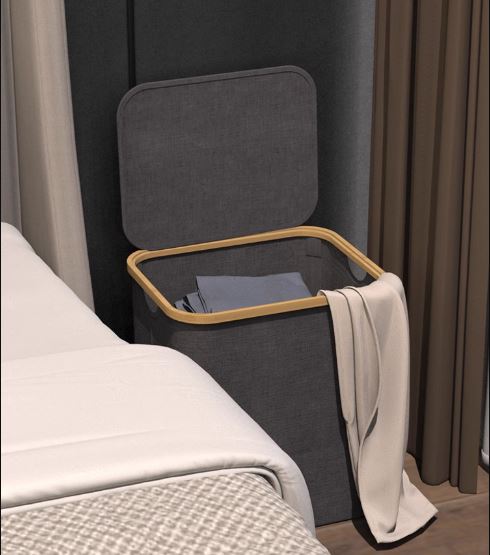 Bamboo Laundry Hamper Basket with Lid and Handle