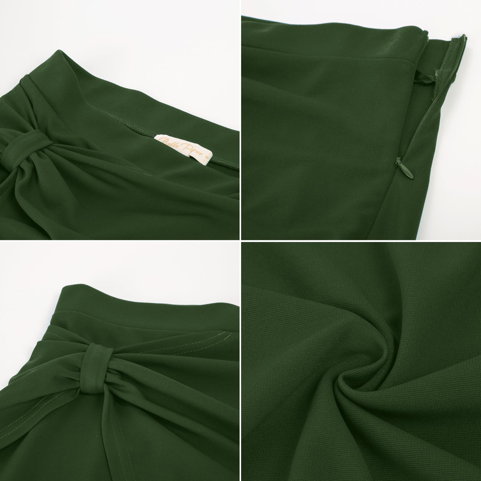 Slit Wrap Bodycon Knee Length Midi Pencil Skirt High Waisted Work Business Skirts