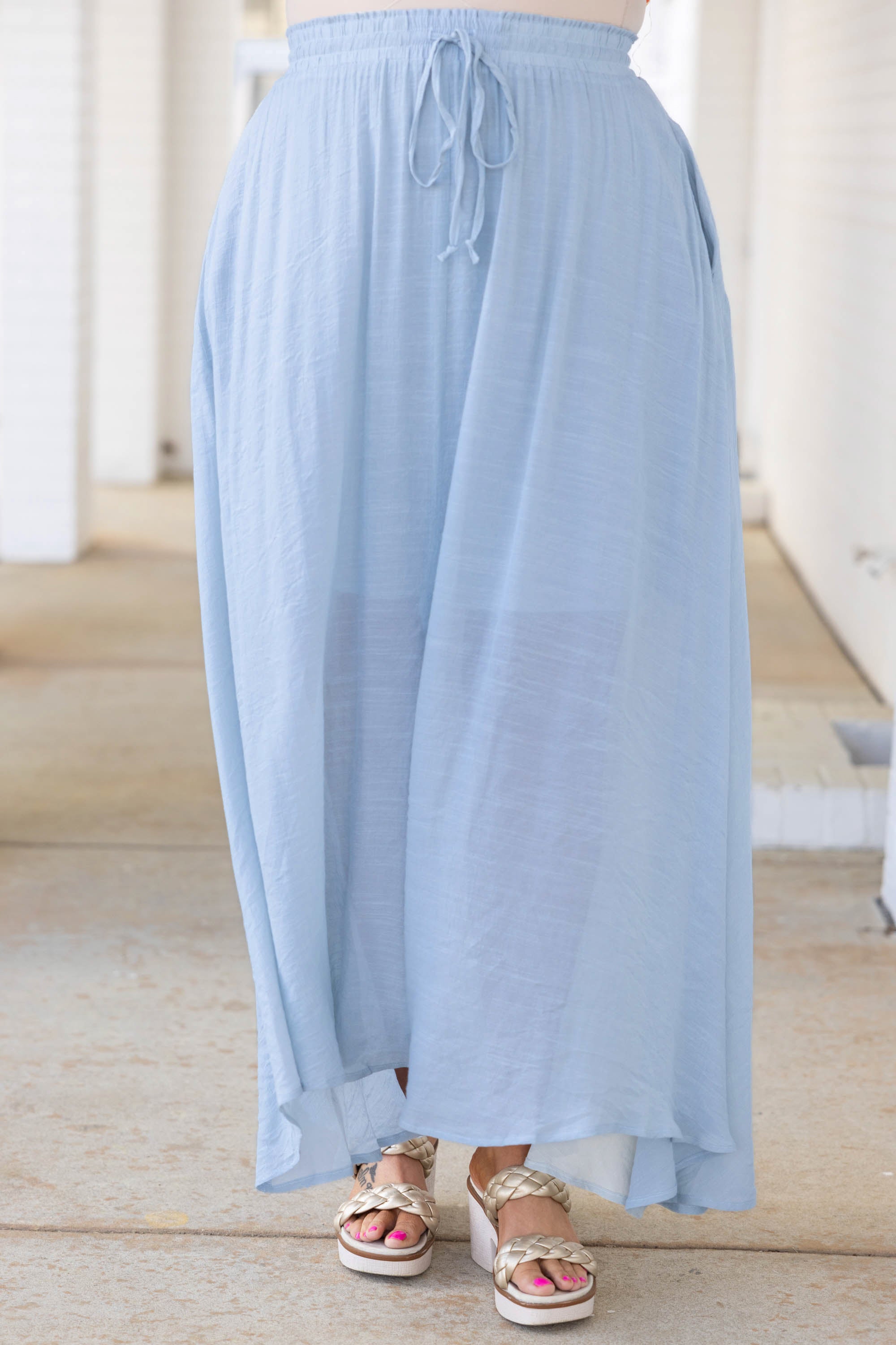 The Break Is Over Skirt. Misty Blue