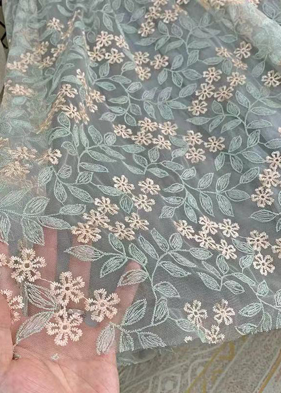 Green Casual Embroidered Straight Fall Skirts