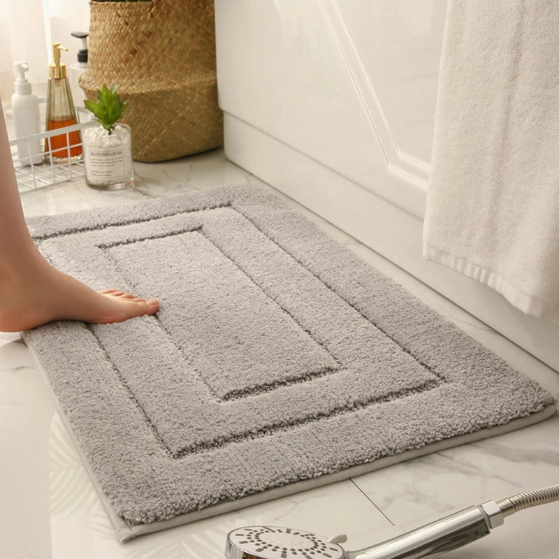 Casual Solid Color Polyester Floor Mat Bathing