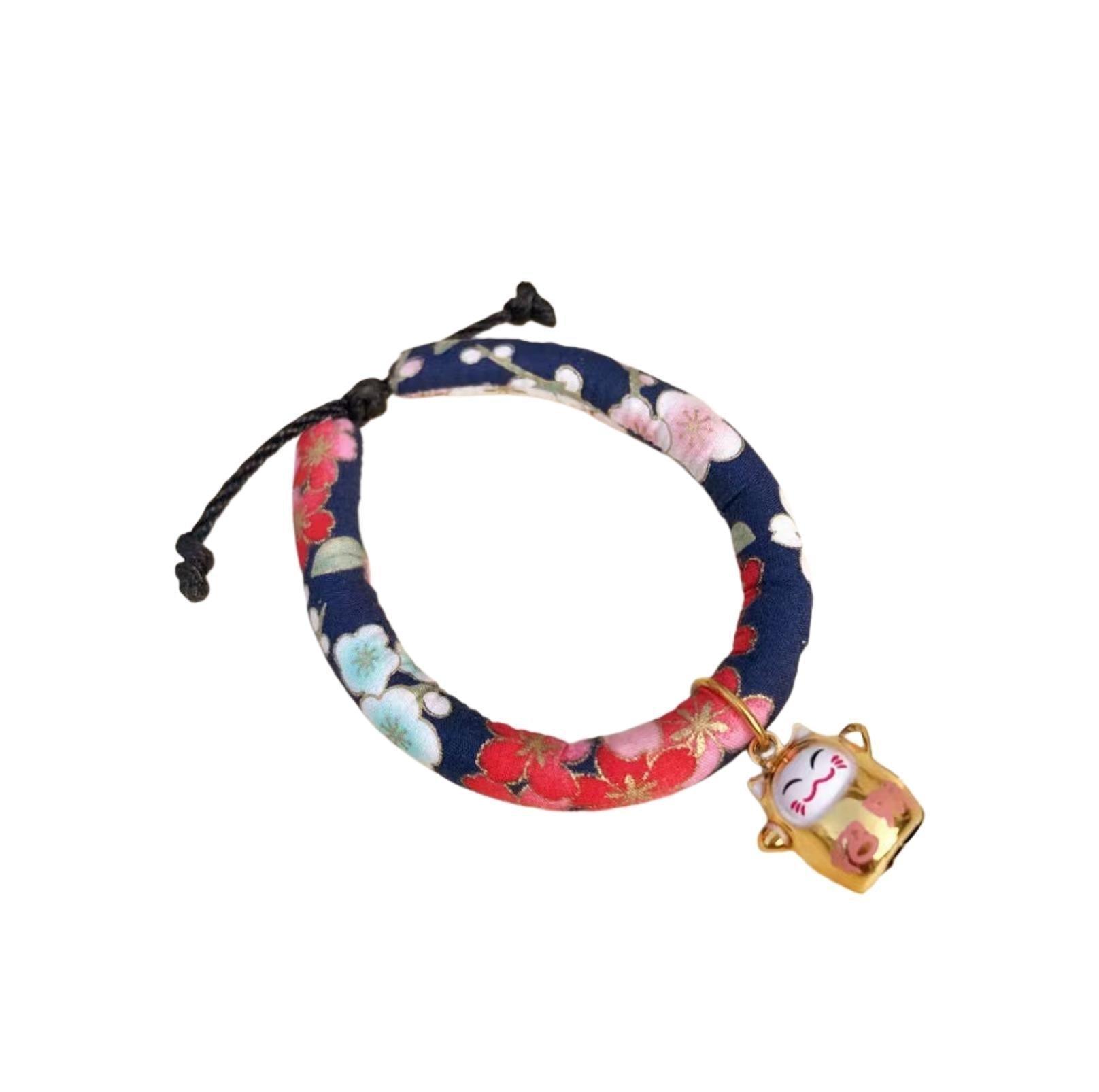 Waves And Flowers Pet Collar