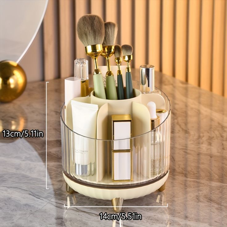 Premium 360 Rotating Brush Holder. Make-Up Brush Holder