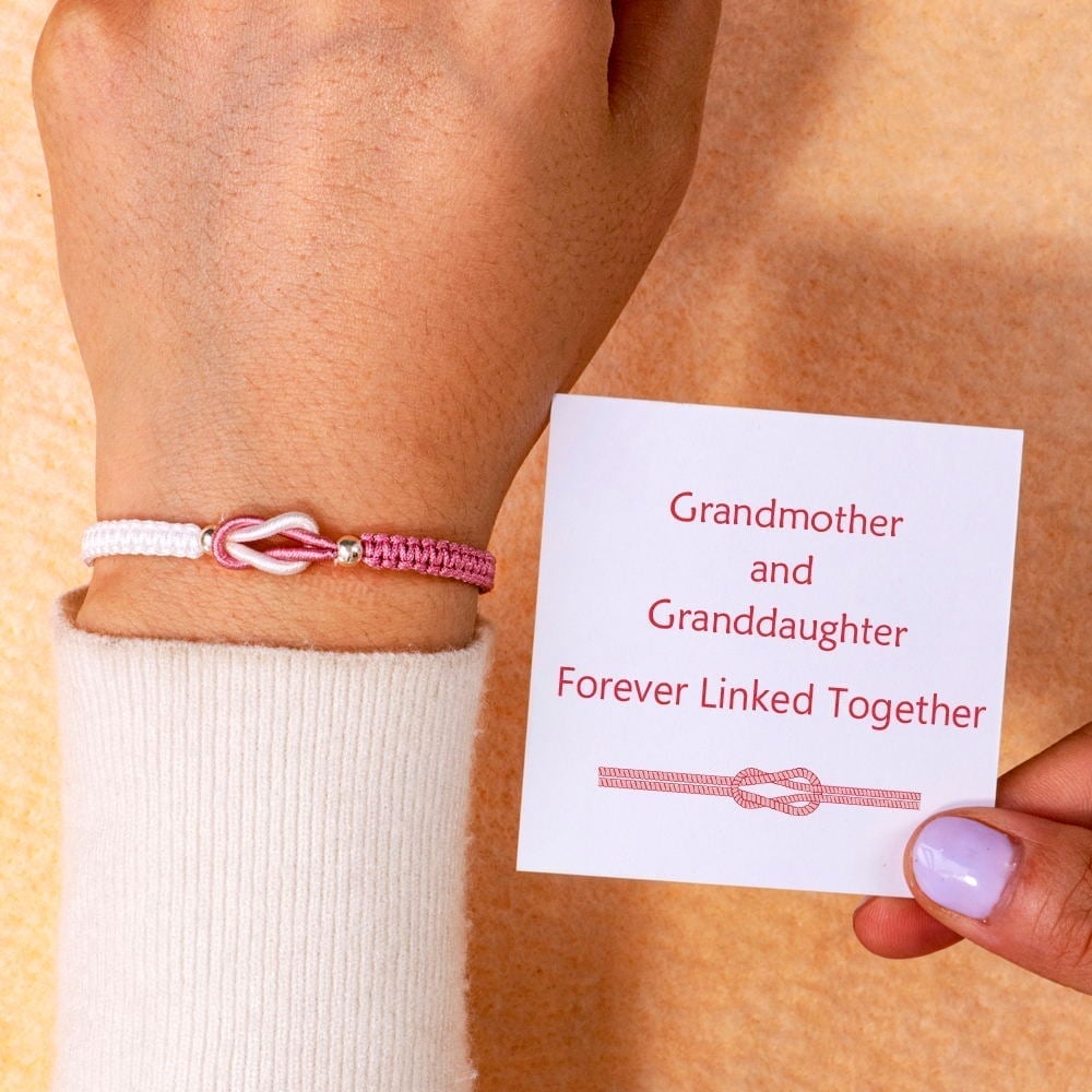 🎁-To My Granddaughter Forever Linked Together Handmade Braided Bracelet
