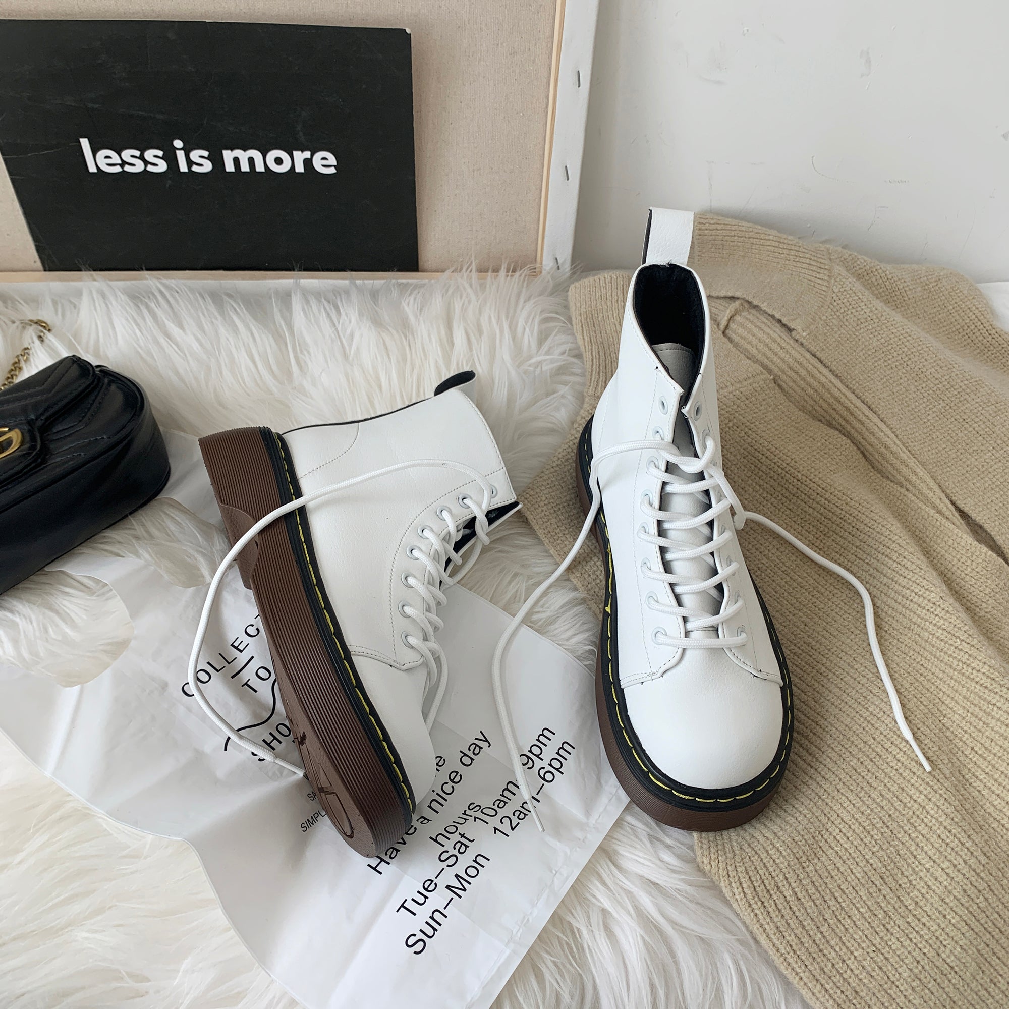 White Martin boots KF81736