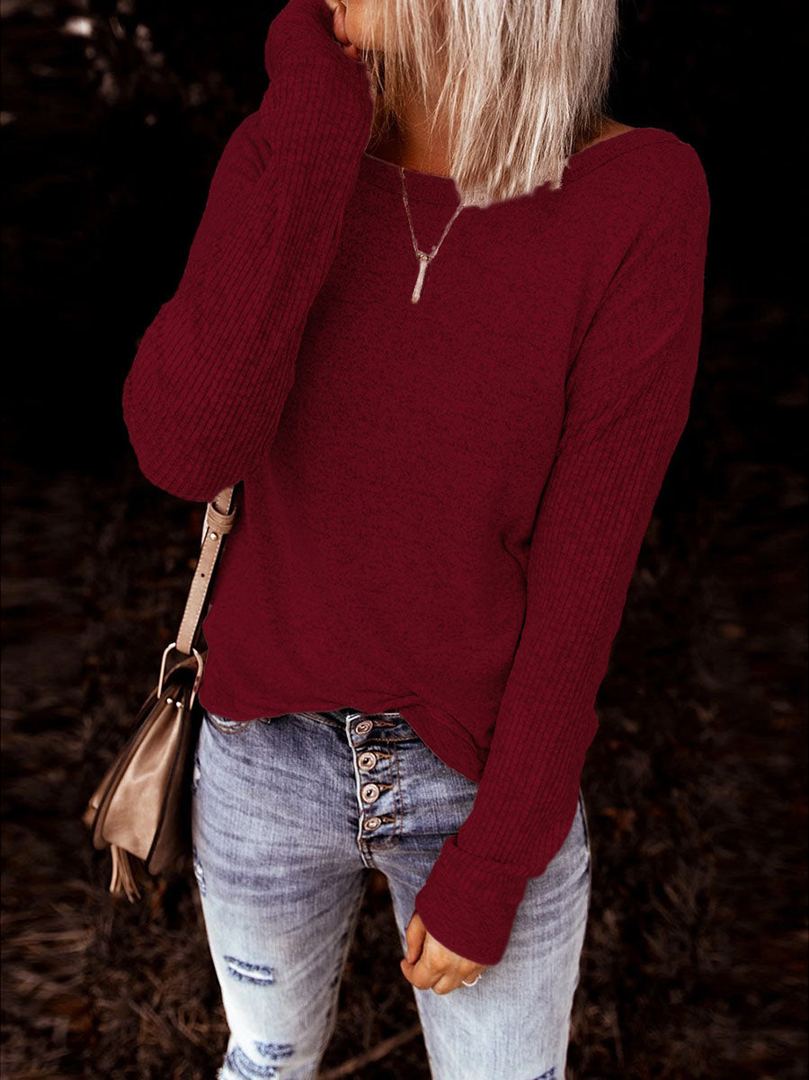 Casual Open Back Sweatshirt