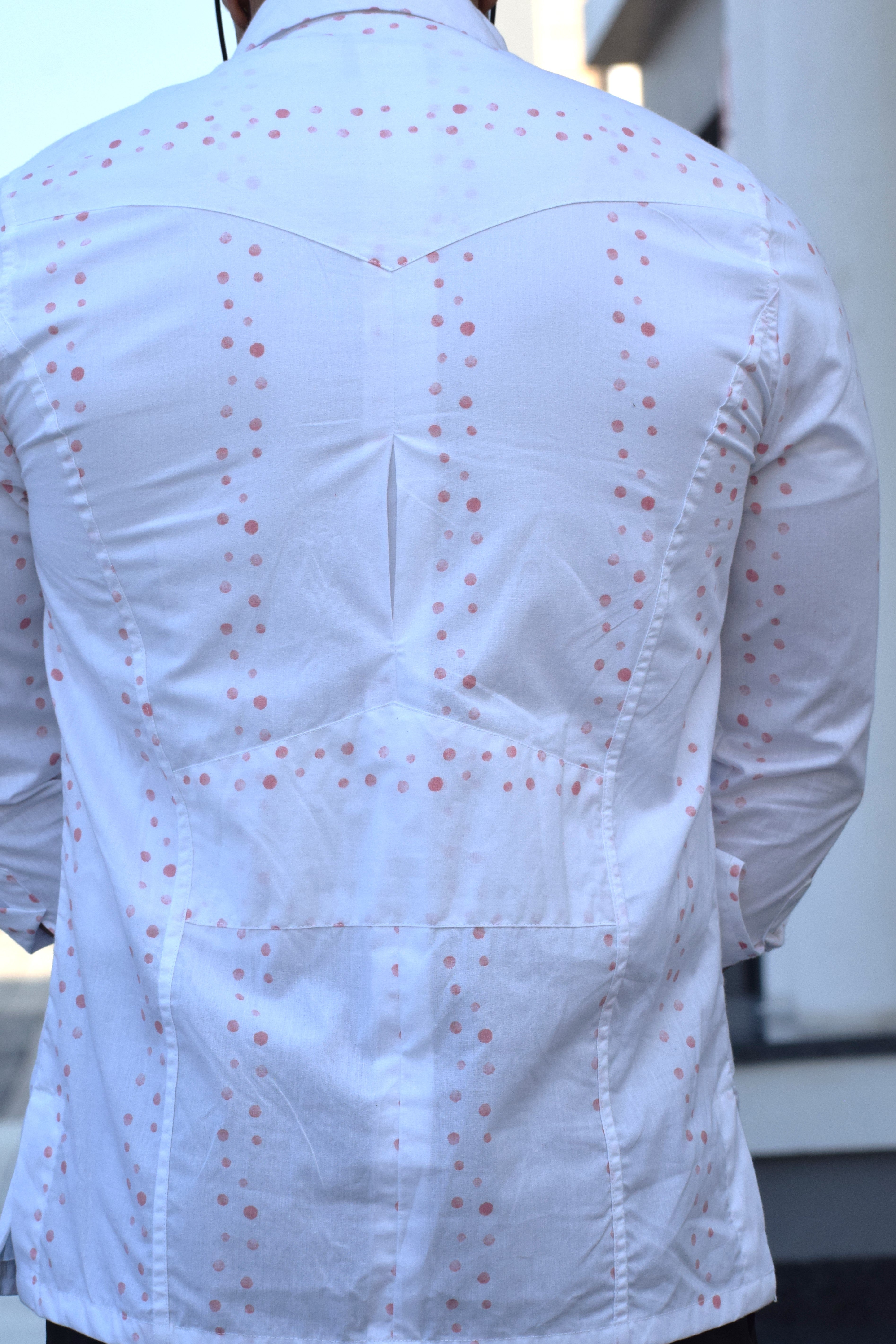 White Printed Vintage Hunting Style Shirt