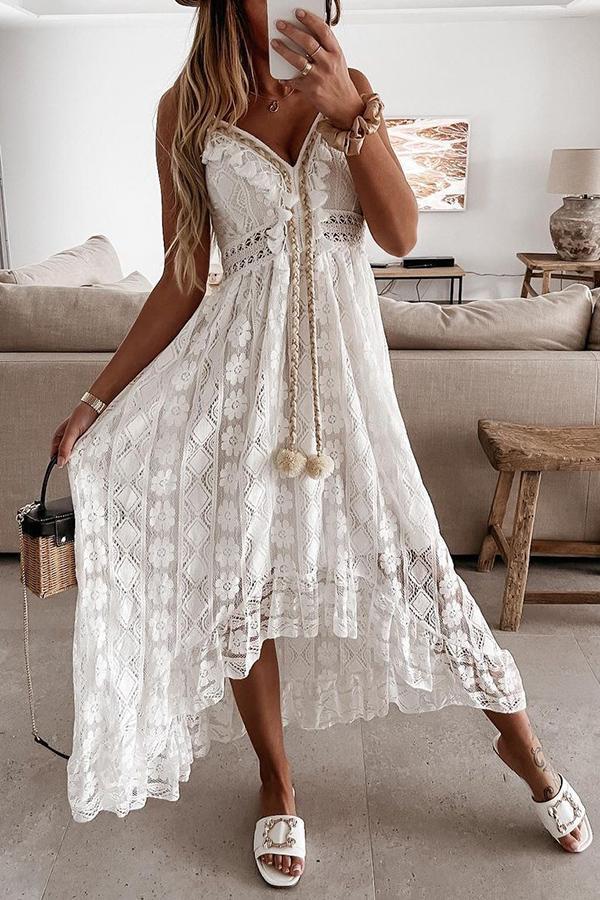 Crochet Fringe Lace Dress