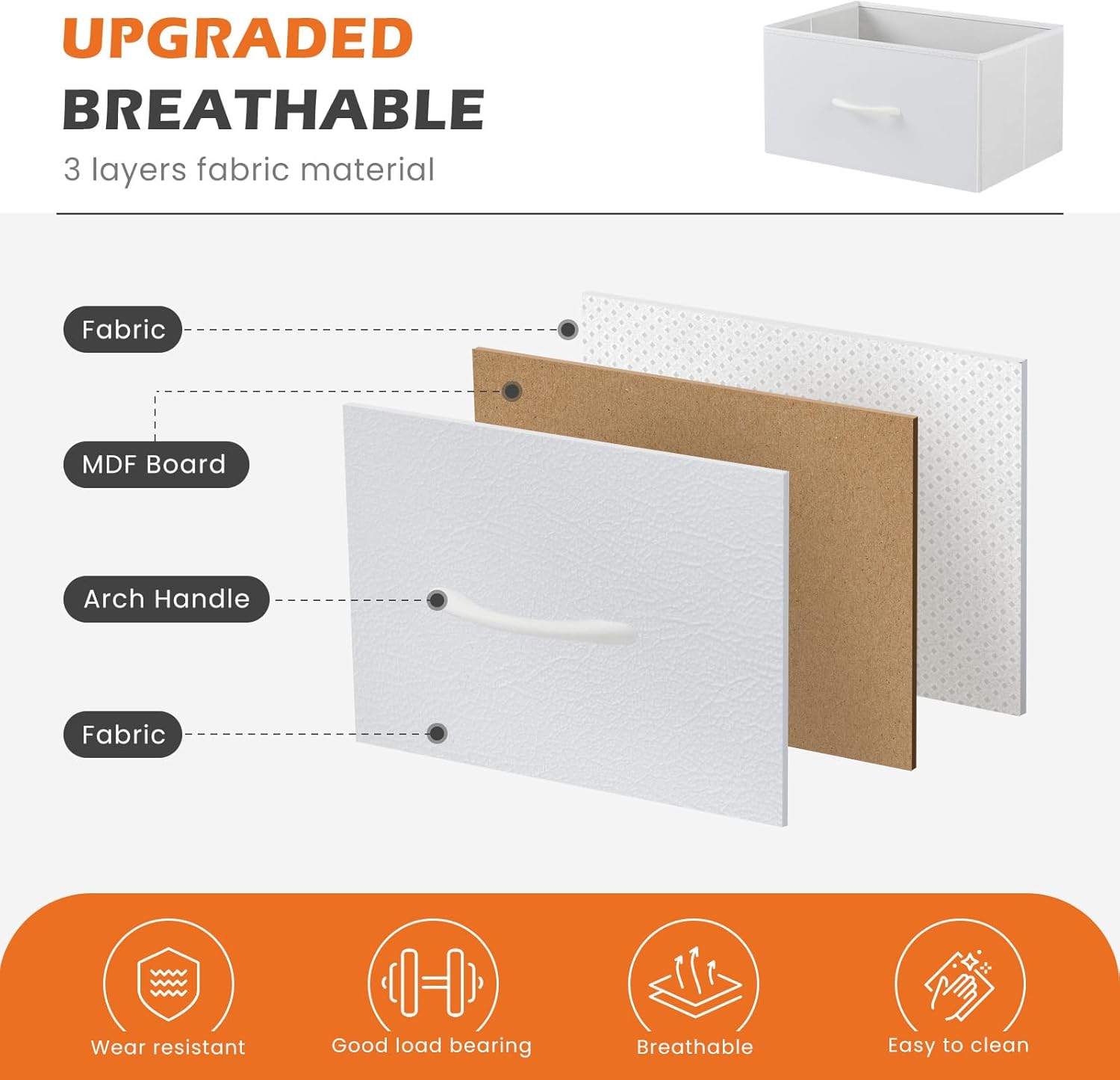 Nightstand Small Bedroom Dresser with 4 Fabric Drawers