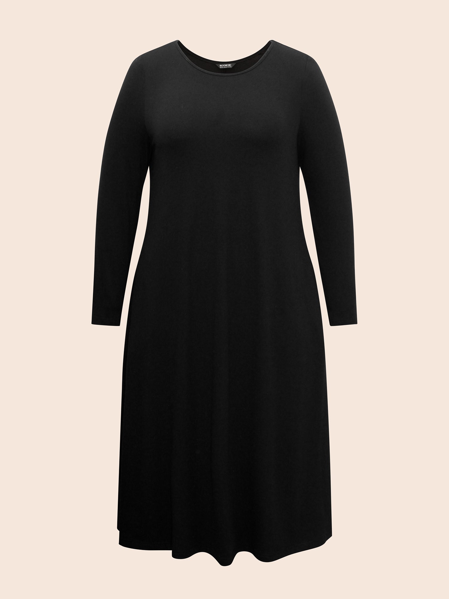 Crew Neck High Stretchy Knit Dress