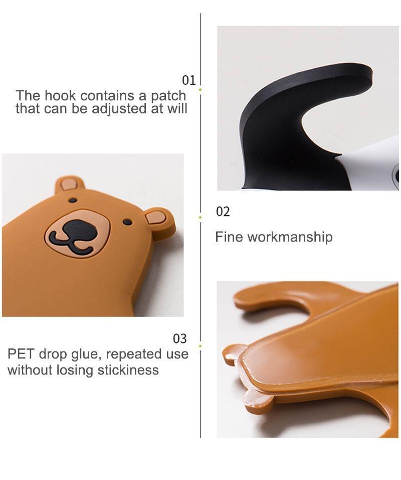 Adhesive Animal Hooks for Fridge and Wall