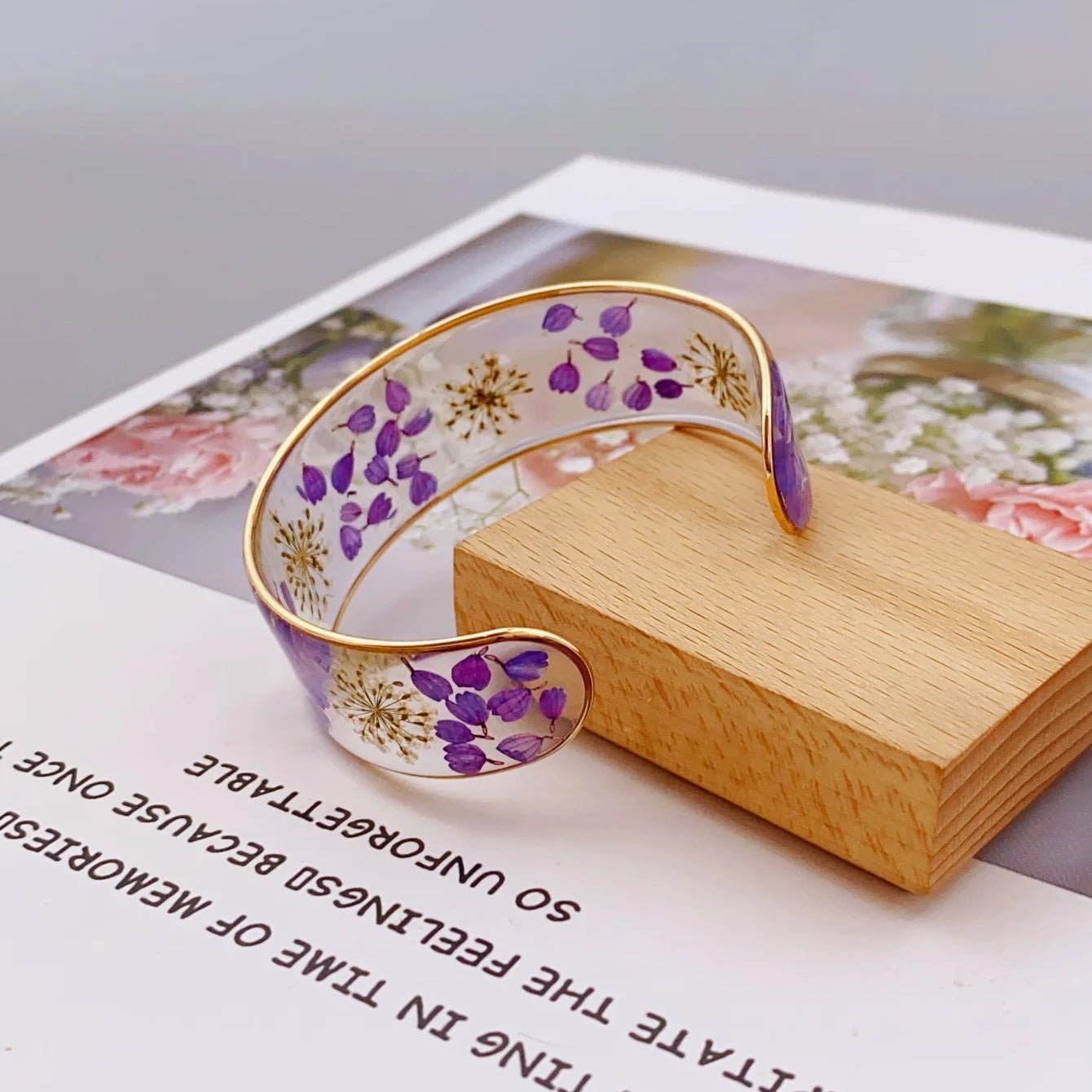 Transparent Floral Feminine Bangle Bracelets