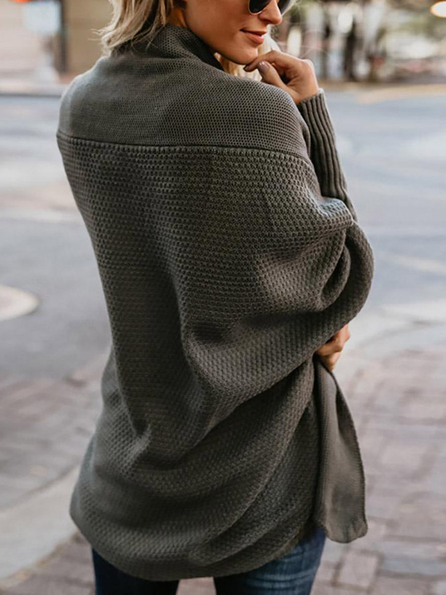 Bat sleeve plus size long knitted cardigan sweater13 colors
