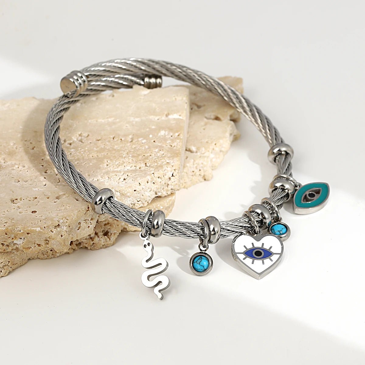 Boho Evil Eye Rope Bangle Bracelet