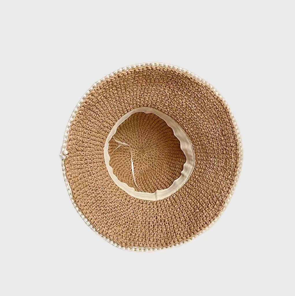 Pearl Foldable Straw Hat