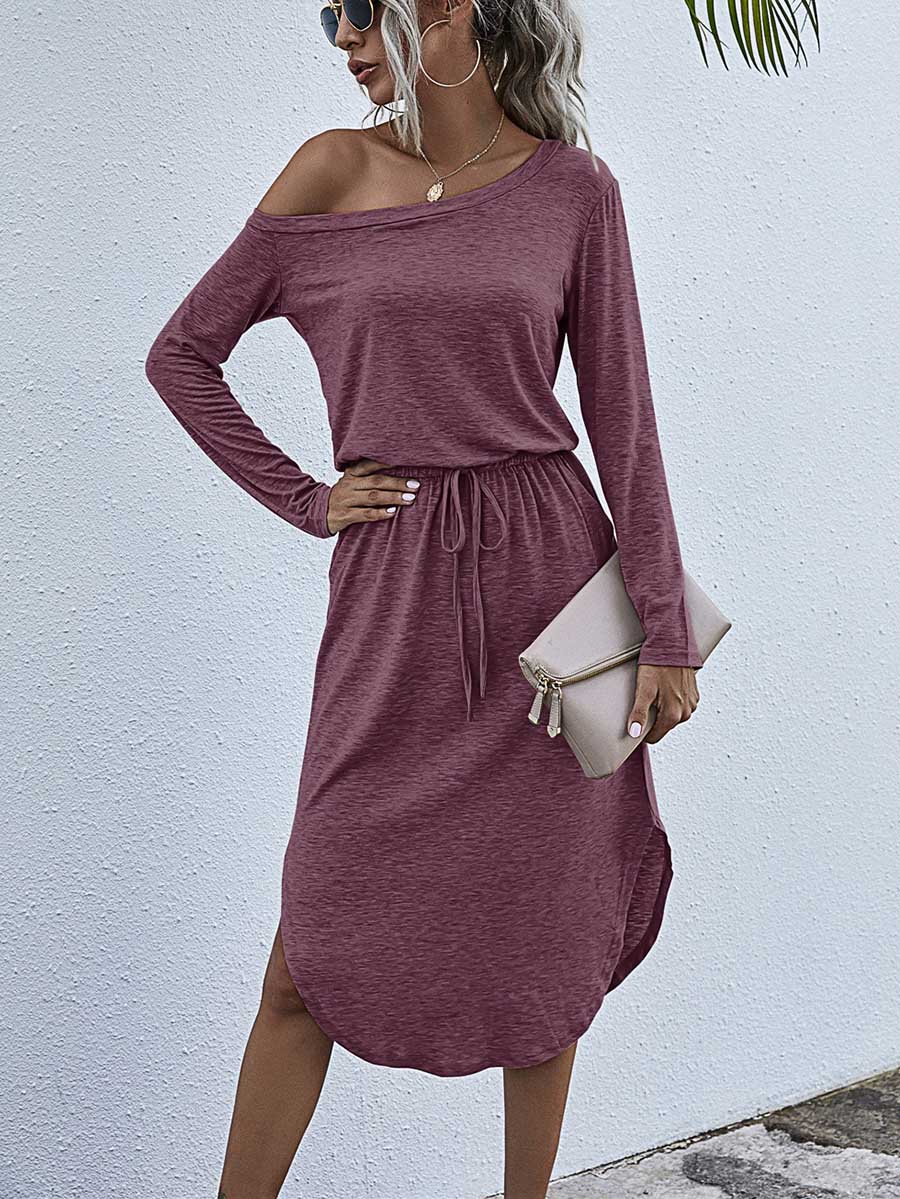 Strapless Long Sleeve Split Dress