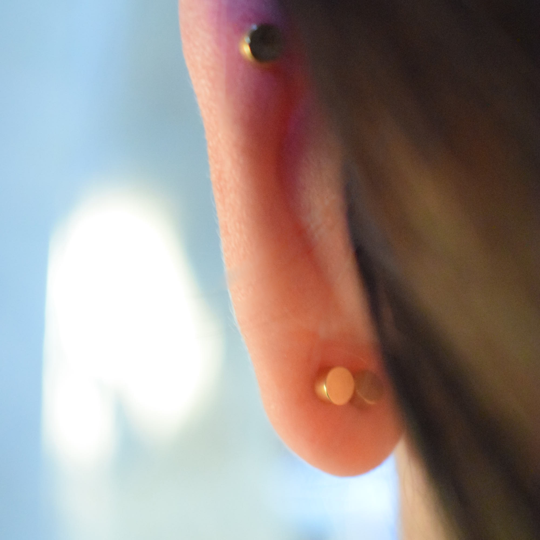 6mm framed black diamond studs - Silver