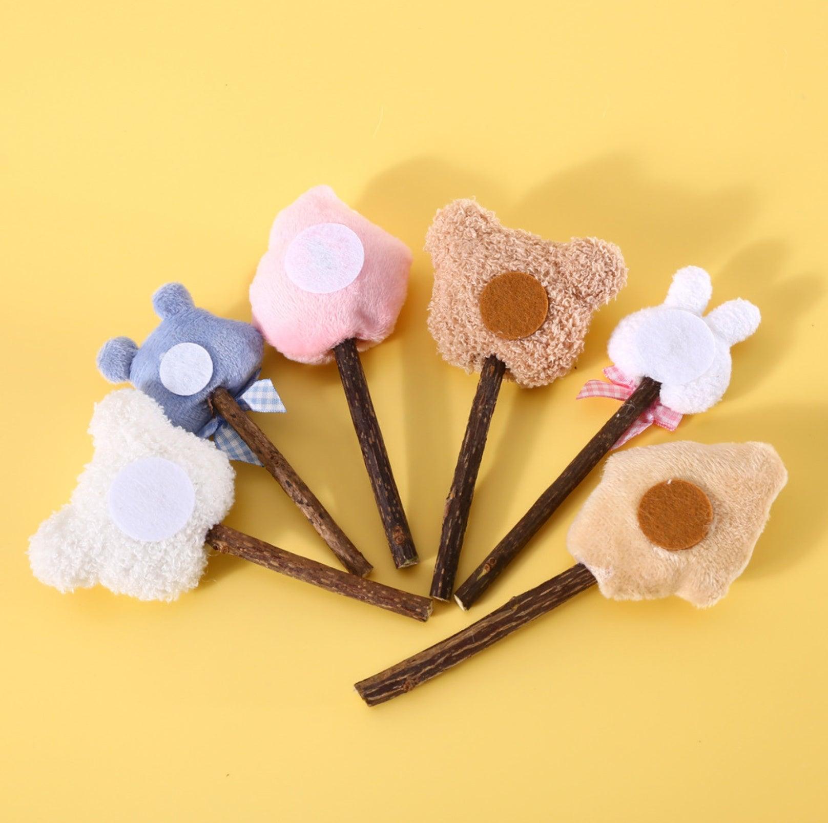 Polygonum Stick Cat Toys - Plush Cartoon Design