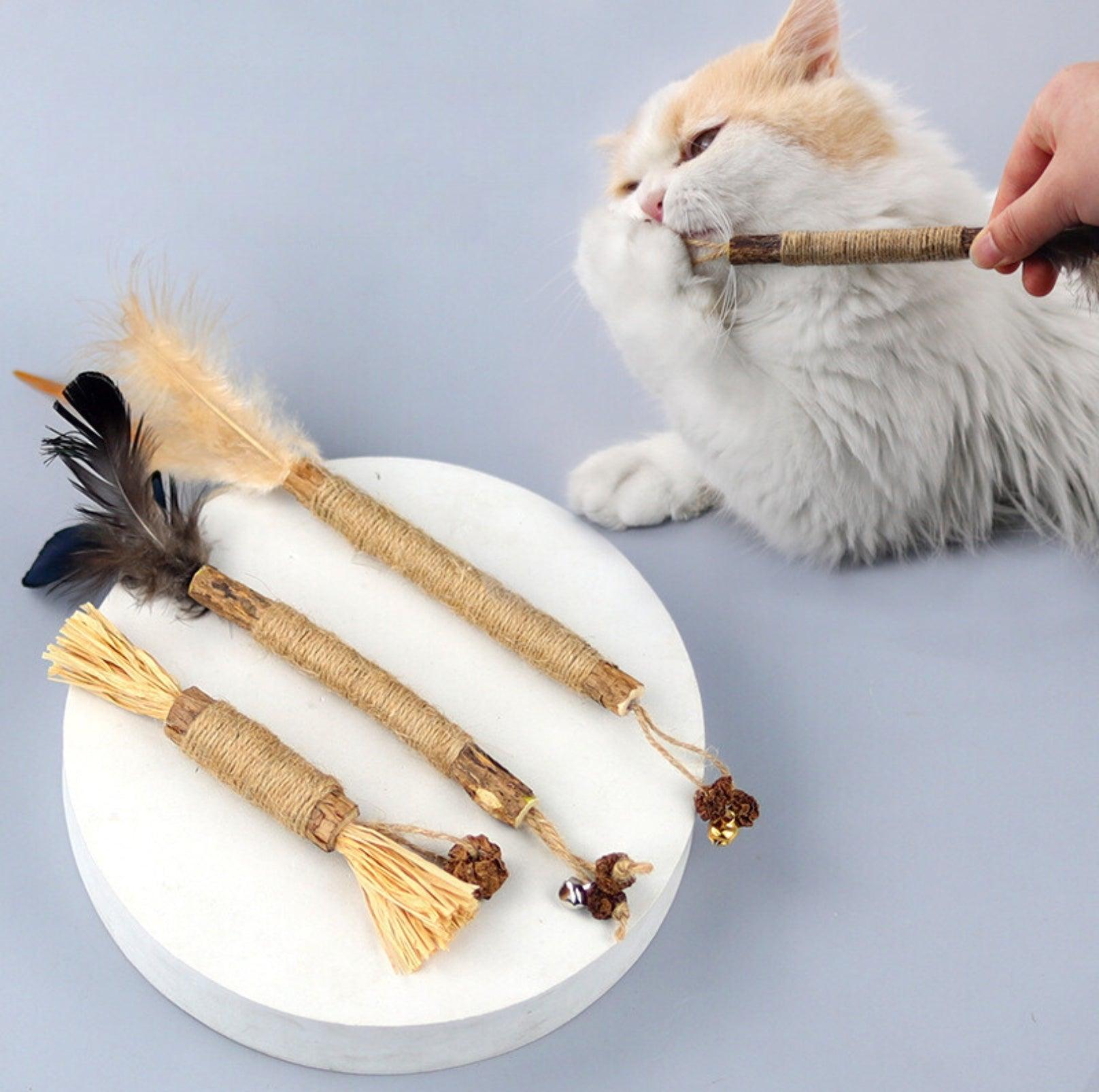Feathered Catnip Stick Cat Toy