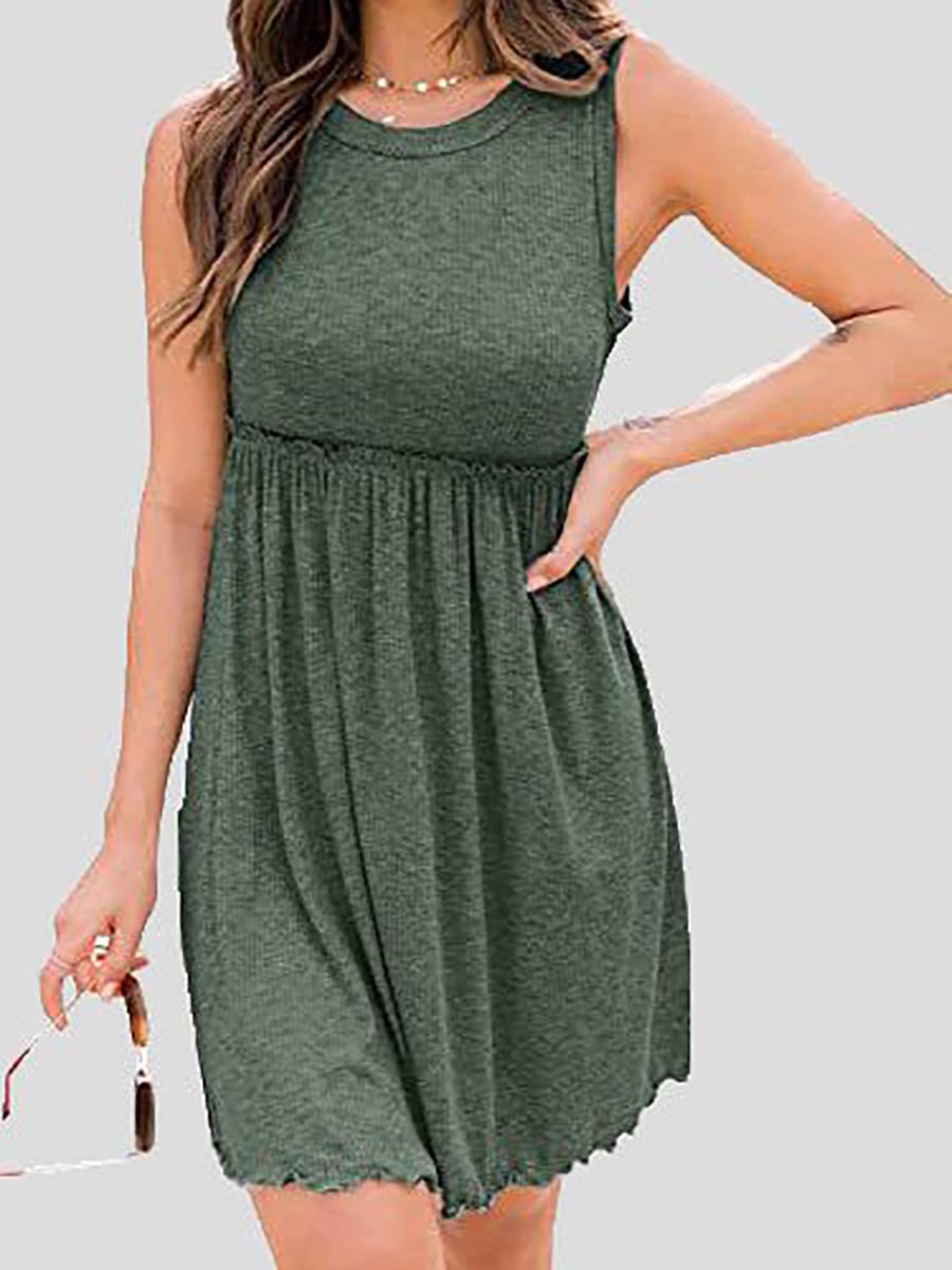 High Waist Knit Vest Dress