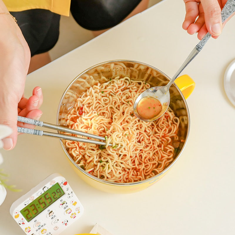 ChefGenius Kawaii Ramen Bowl with Lid