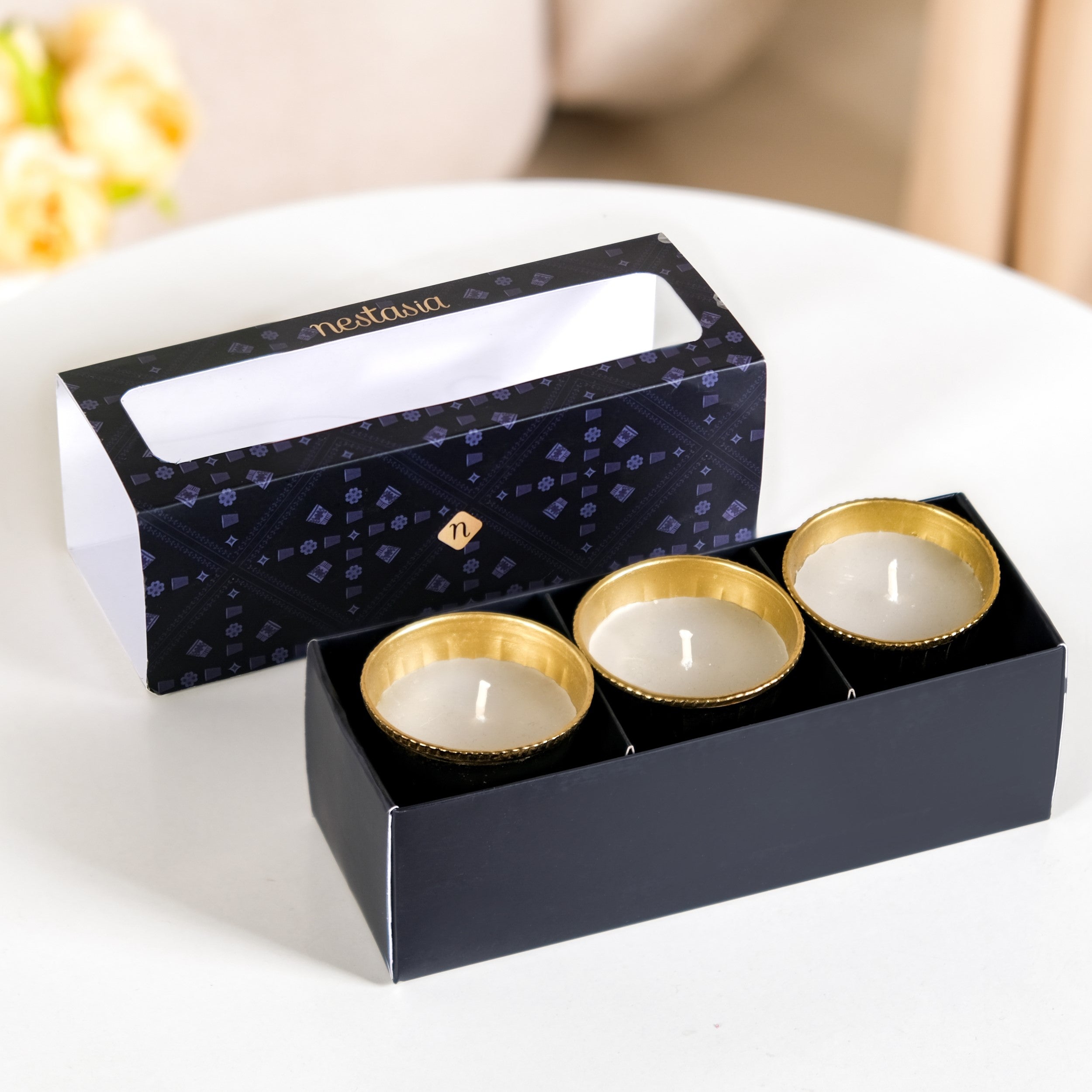 Lavender Candle Set Of 3 With Gift Box