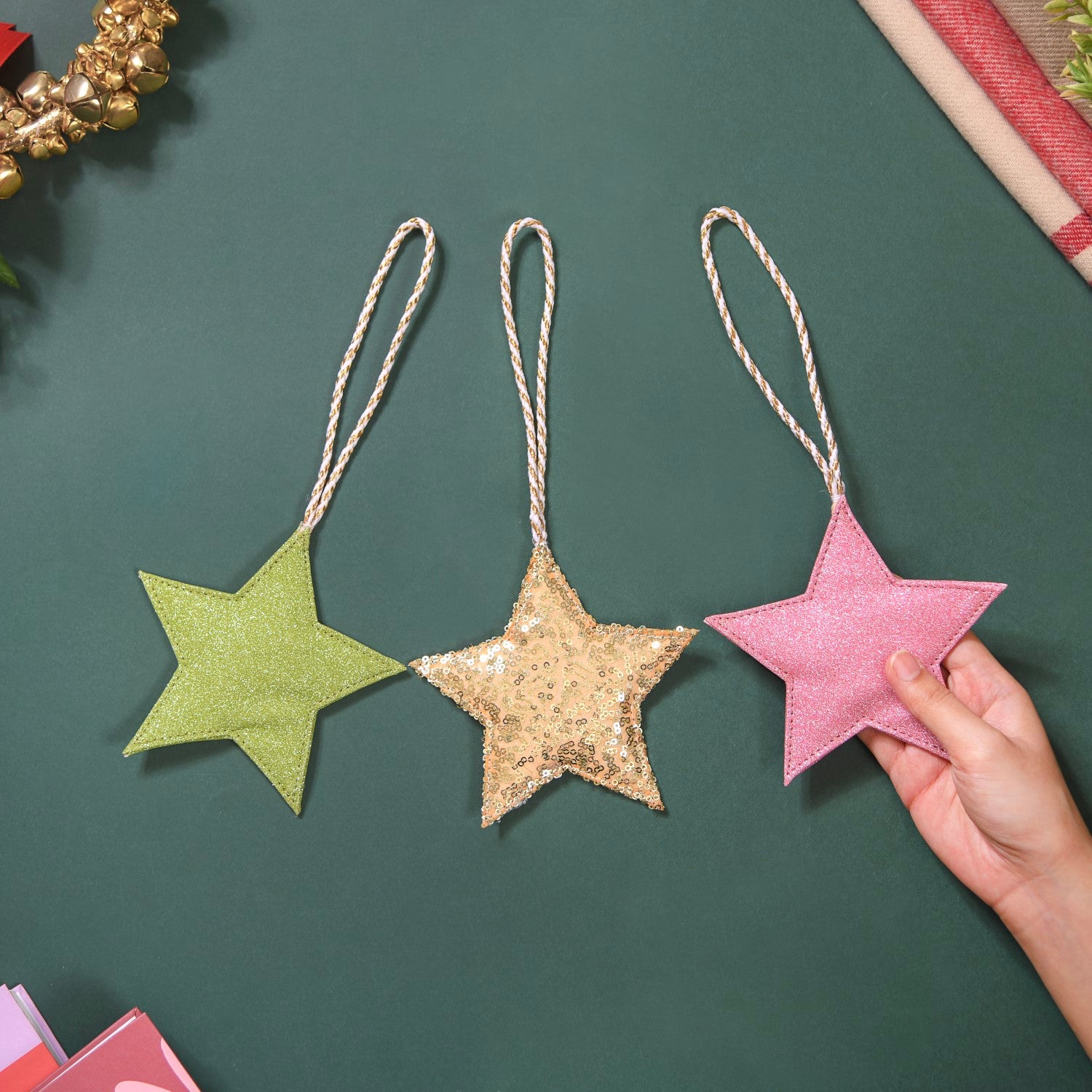 Sparkling Star Wall Hangings Ornaments Set of 3