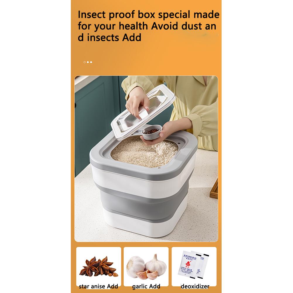 Silicone Rice Storage Box Rice Dispenser Rice Container Grain Storage Jar Kitchen Organizer