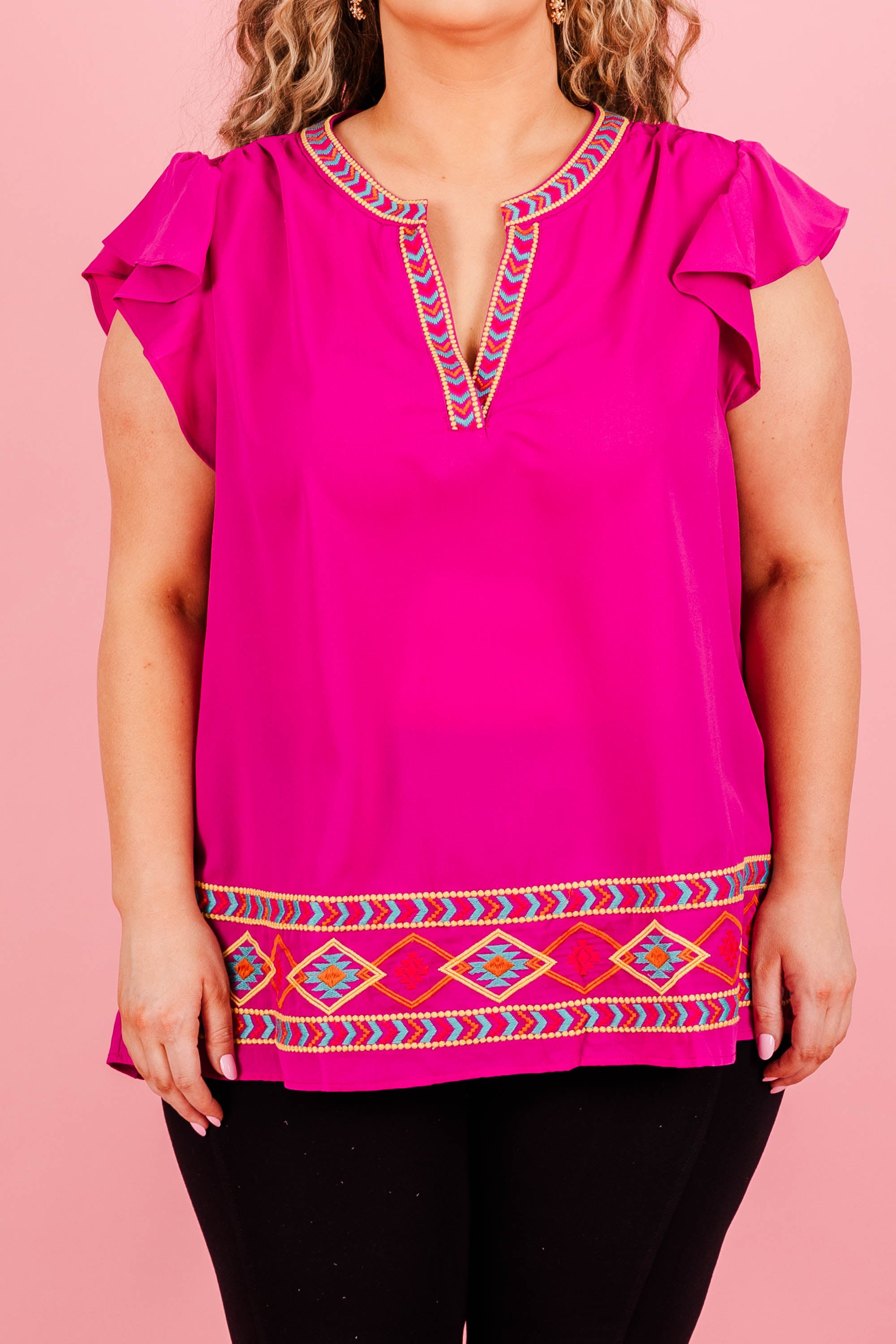 Miss Know It All Top. Magenta