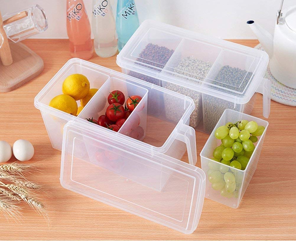 Food Storage Container 3 Boxes With Lid. Multipurpose Basket With Lid