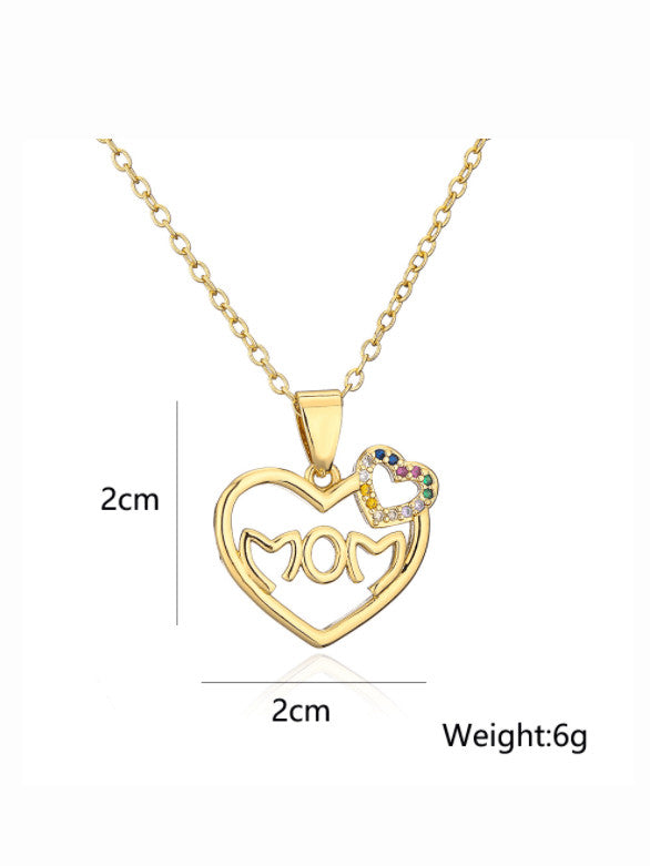 Cubic Zirconia MOM Pendant & Chain