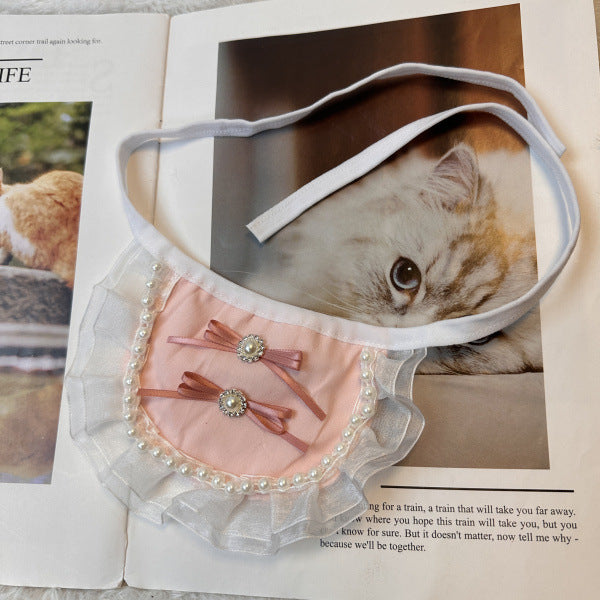 Pink Bow Dog Cat Bandana Bibs