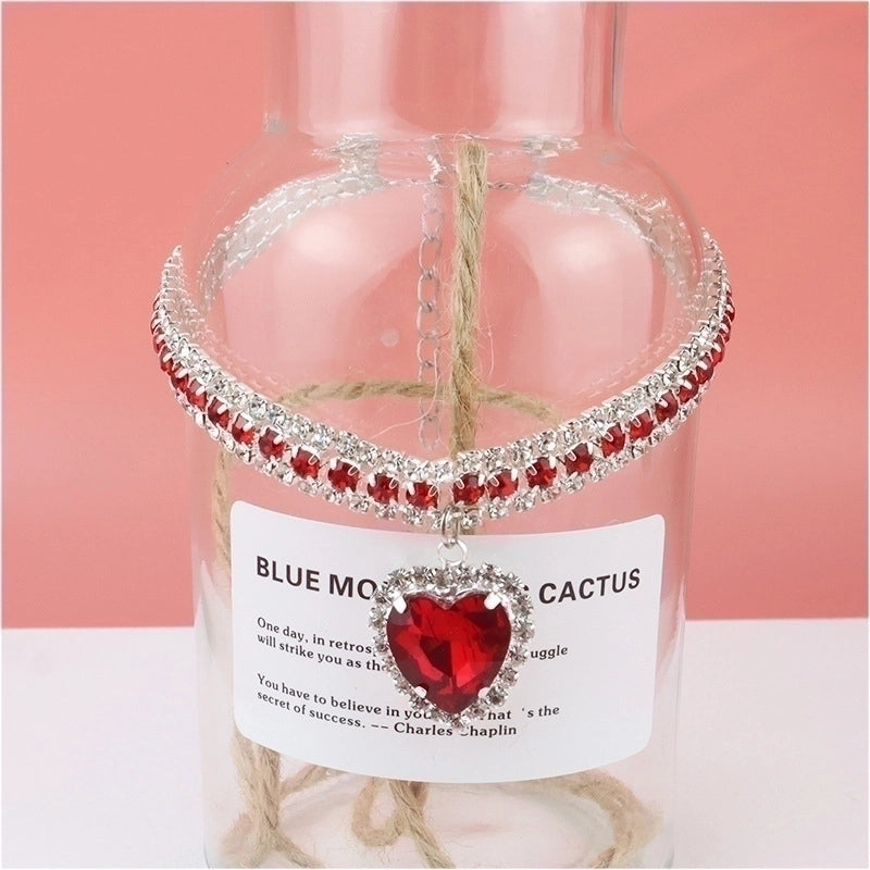 Cute Drill Chain Geometric Heart Shape Pet Accessories