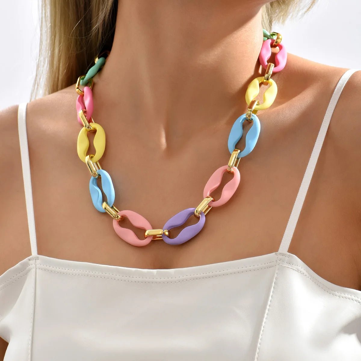 Chunky Pastel Necklace and Bracelet Set