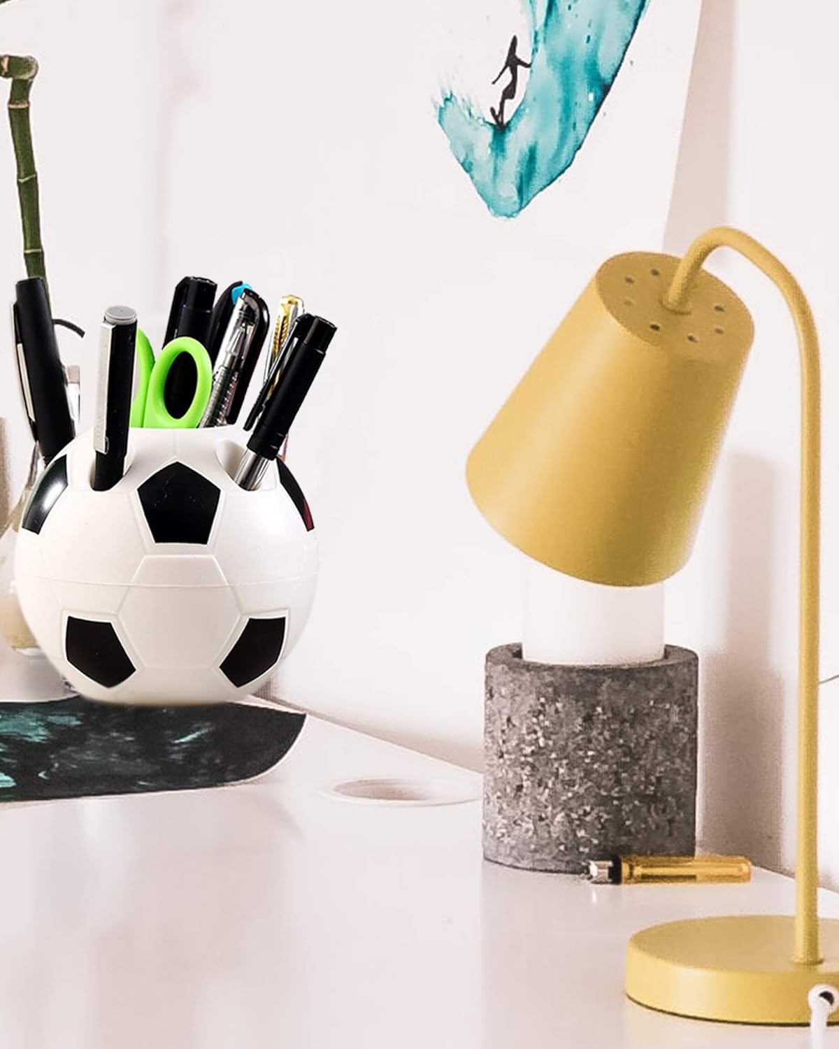Football Shape Creative Pen Stand Holder For Home And Office