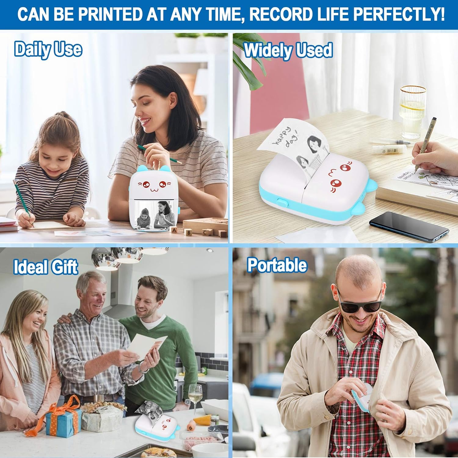 Portable Thermal Mini Photo Printer. Mini Pocket Printer