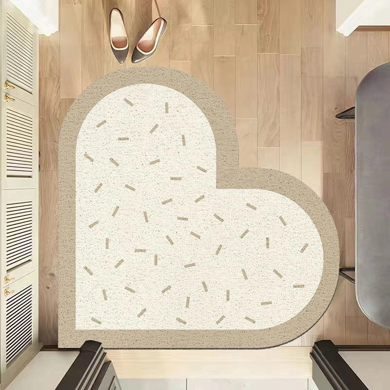 Casual Elegant Letter Heart Shape PVC Carpet Bathing