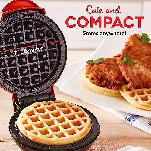 Mini Non-Stick Waffles Maker. Portable Electric Waffle Iron Machine
