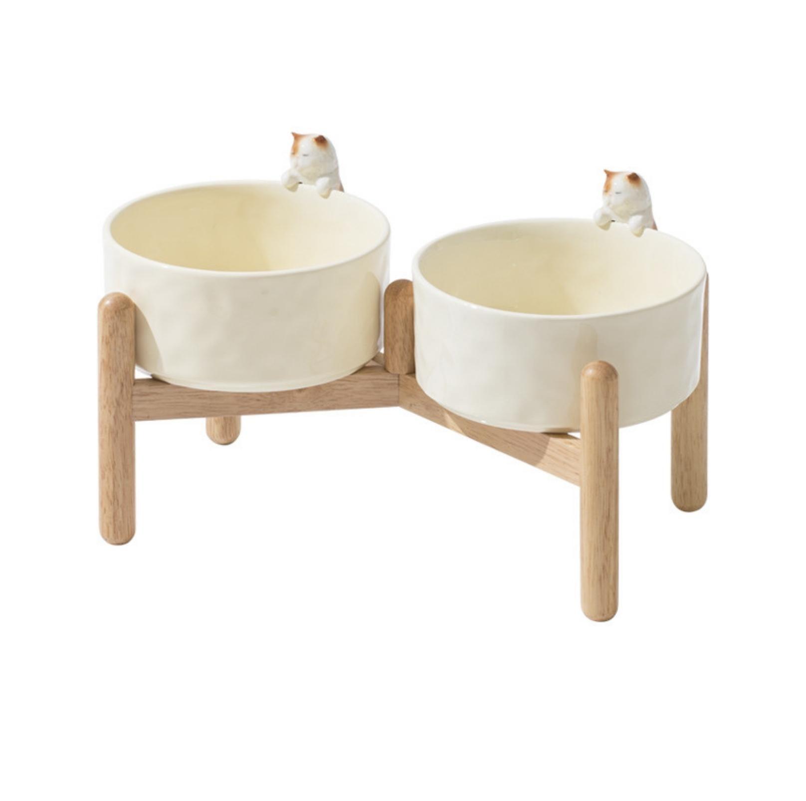 Nordic-style 3D Sculpture Ceramic Cat and Small Dog Bowl